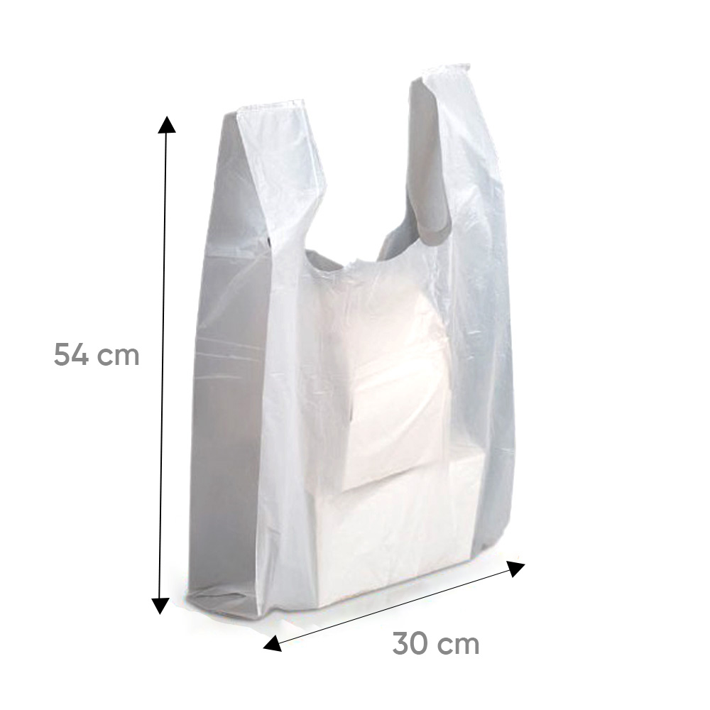 Sac en plastique réutilisable blanc 30x14x54 cm